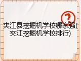 夹江县挖掘机学校哪家强(夹江挖掘机学校排行)