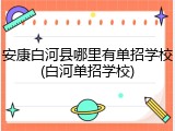 安康白河县哪里有单招学校(白河单招学校)