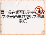 西丰县在哪可以学挖机哪个学校好(西丰县挖机学校哪家好)