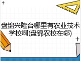 盘锦兴隆台哪里有农业技术学校啊(盘锦农校在哪)