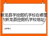 新龙县学挖掘机学校在哪里?(新龙县挖掘机学校地址)