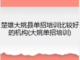 楚雄大姚县单招培训比较好的机构(大姚单招培训)