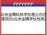 北京金隅科技学校是公办还是民办(北京金隅学校性质)