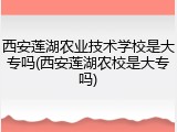 西安莲湖农业技术学校是大专吗(西安莲湖农校是大专吗)