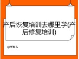 产后恢复培训去哪里学(产后修复培训)
