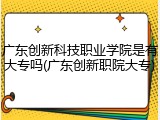 广东创新科技职业学院是有大专吗(广东创新职院大专)