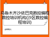 乌鲁木齐沙依巴克数控编程数控培训机构(沙区数控编程培训)