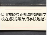 保山龙陵县正规单招培训学校在哪(龙陵单招学校地址)