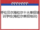 呼伦贝尔海拉尔十大单招培训学校(海拉尔单招培训)