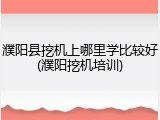 濮阳县挖机上哪里学比较好(濮阳挖机培训)