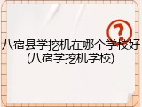 八宿县学挖机在哪个学校好(八宿学挖机学校)