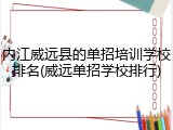 内江威远县的单招培训学校排名(威远单招学校排行)