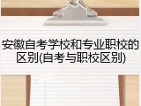 安徽自考学校和专业职校的区别(自考与职校区别)