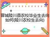 晋城陵川县农校毕业生去向如何(陵川农校生去向)