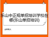 乐山中正规单招培训学校在哪(乐山单招培训)