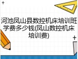 河池凤山县数控机床培训班学费多少钱(凤山数控机床培训费)