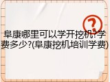 阜康哪里可以学开挖机?学费多少?(阜康挖机培训学费)