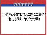 三沙西沙群岛找单招集训的地方(西沙单招集训)