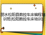 丽水松阳县数控车床编程培训班(松阳数控车床培训)
