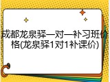 成都龙泉驿一对一补习班价格(龙泉驿1对1补课价)