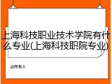 上海科技职业技术学院有什么专业(上海科技职院专业)