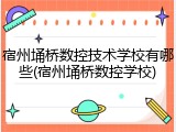 宿州埇桥数控技术学校有哪些(宿州埇桥数控学校)