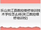 乐山夹江县数控维修培训技术学校怎么样(夹江数控维修培训校)