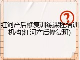 红河产后修复训练课程培训机构(红河产后修复班)
