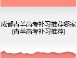 成都青羊高考补习推荐哪家(青羊高考补习推荐)