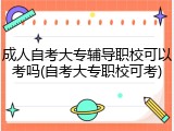 成人自考大专辅导职校可以考吗(自考大专职校可考)