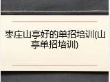枣庄山亭好的单招培训(山亭单招培训)
