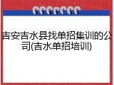 吉安吉水县找单招集训的公司(吉水单招培训)