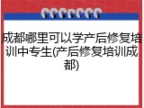成都哪里可以学产后修复培训中专生(产后修复培训成都)