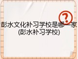 彭水文化补习学校是哪一家(彭水补习学校)