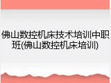佛山数控机床技术培训中职班(佛山数控机床培训)
