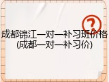 成都锦江一对一补习班价格(成都一对一补习价)