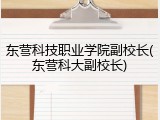 东营科技职业学院副校长(东营科大副校长)