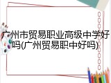 广州市贸易职业高级中学好吗(广州贸易职中好吗)