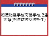 湘潭财经学校商贸学校招生简章(湘潭财校商校招生)
