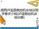 湘西泸溪县数控机床培训班学费多少钱(泸溪数控机床培训费)