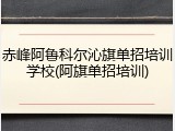 赤峰阿鲁科尔沁旗单招培训学校(阿旗单招培训)