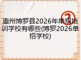 惠州博罗县2026年单招培训学校有哪些(博罗2026单招学校)
