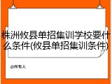 株洲攸县单招集训学校要什么条件(攸县单招集训条件)