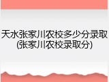 天水张家川农校多少分录取(张家川农校录取分)