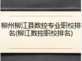 柳州柳江县数控专业职校排名(柳江数控职校排名)