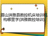 眉山洪雅县数控机床培训机构哪里学(洪雅数控培训)