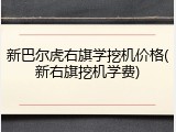 新巴尔虎右旗学挖机价格(新右旗挖机学费)