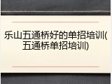 乐山五通桥好的单招培训(五通桥单招培训)