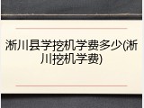 淅川县学挖机学费多少(淅川挖机学费)