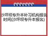 沙坪坝专升本补习机构报名时间(沙坪坝专升本报名)